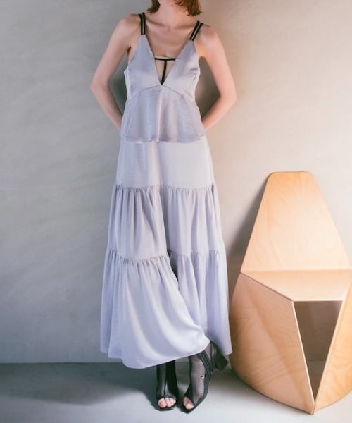 ドレス パーティードレス レディース サハラ sahara 2way T-Strap Tiered Dress（ワンピース）｜sahara（サハラ）の
