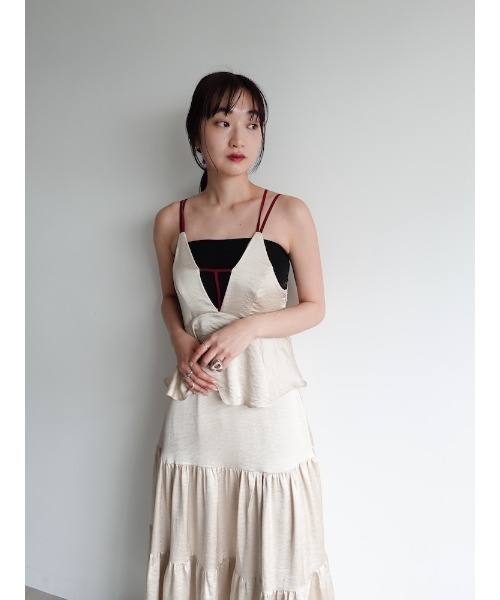 sahara（サハラ）の「2way T-Strap Tiered Dress（ワンピース・レディース・ブラック/ライトブルー/ベージュ・FREE）」の7枚目の写真