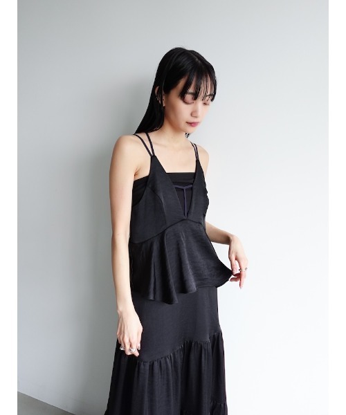 sahara（サハラ）の「2way T-Strap Tiered Dress（ワンピース・レディース・ブラック/ライトブルー/ベージュ・FREE）」の18枚目の写真