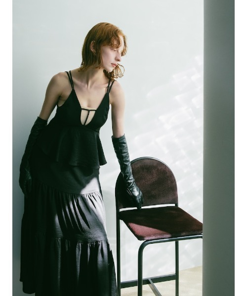 sahara（サハラ）の「2way T-Strap Tiered Dress（ワンピース・レディース・ブラック/ライトブルー/ベージュ・FREE）」の11枚目の写真