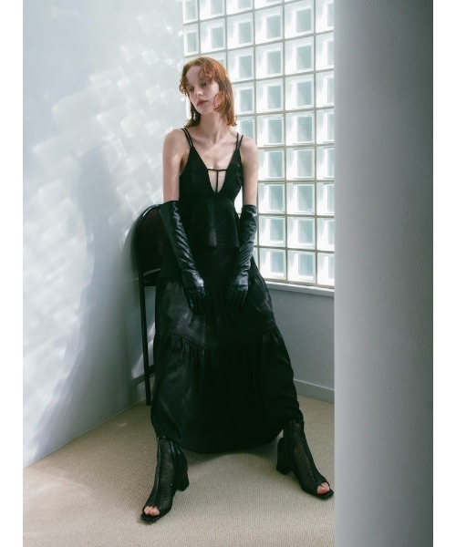 sahara（サハラ）の「2way T-Strap Tiered Dress（ワンピース・レディース・ブラック/ライトブルー/ベージュ・FREE）」の12枚目の写真