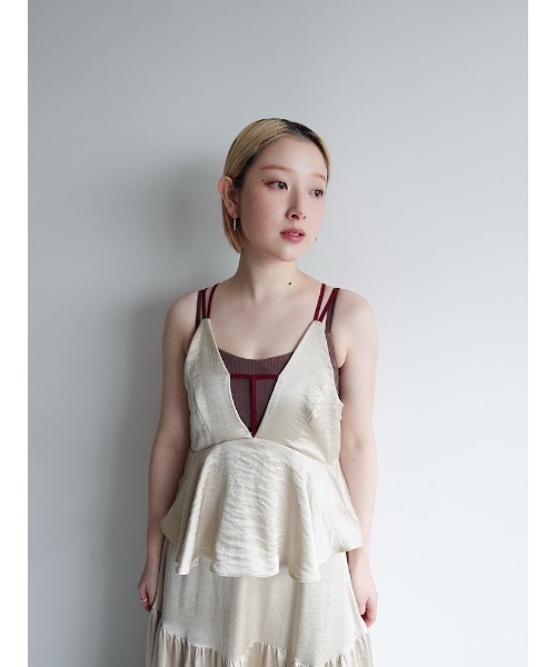 sahara（サハラ）の「2way T-Strap Tiered Dress（ワンピース・レディース・ブラック/ライトブルー/ベージュ・FREE）」の4枚目の写真