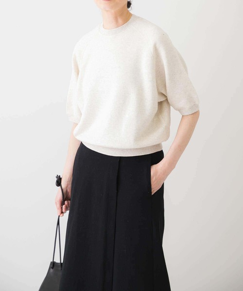 かぐれ（カグレ）の「コットンリヨセル半袖スウェット（スウェット・レディース・チャコールグレー/ライトグレー/オートミール・FREE）」の3枚目の写真