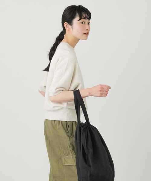 かぐれ（カグレ）の「コットンリヨセル半袖スウェット（スウェット・レディース・チャコールグレー/ライトグレー/オートミール・FREE）」の11枚目の写真