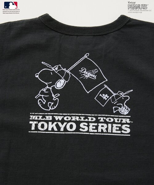 【新品/Lサイズ】PEANUTS別注MLB開幕戦ベースボールプリントTシャツ JOURNAL STANDARD relume｜PEANUTS 別注 MLB開幕戦 ベースボール