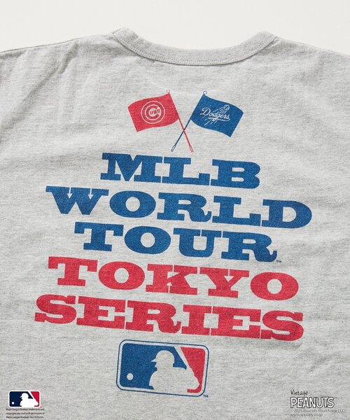 Vintage PEANUTS(ビンテージピーナッツ)の「PEANUTS 別注 MLB開幕戦 ベースボール プリントTシャツ(Tシャツ/カットソー・メンズ・ブラックミックス/ネイビー/ブルー系その他/ライトグレー/ホワイト/ピンク・MEDIUM/LARGE)」の17枚目の写真