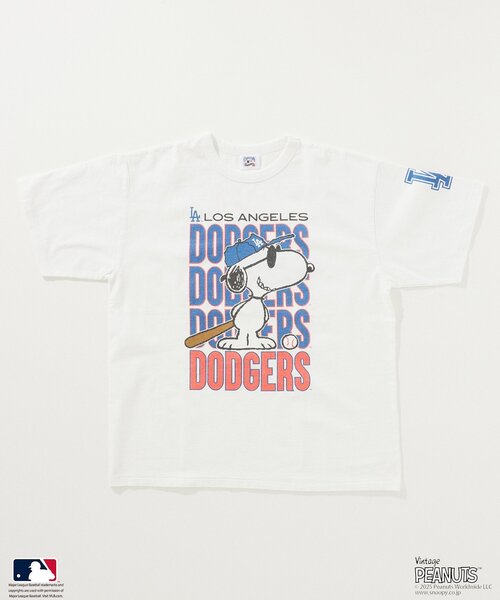 Vintage PEANUTS(ビンテージピーナッツ)の「PEANUTS 別注 MLB開幕戦 ベースボール プリントTシャツ(Tシャツ/カットソー・メンズ・ブラックミックス/ネイビー/ブルー系その他/ライトグレー/ホワイト/ピンク・MEDIUM/LARGE)」の18枚目の写真
