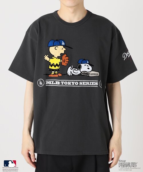 PEANUTS 別注 MLB開幕戦 ベースボールプリント　Tシャツ PEANUTS 別注 MLB開幕戦 ベースボール プリントTシャツ（Tシャツ