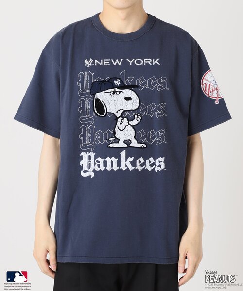 追加予約2》PEANUTS 別注 MLB開幕戦 ベースボール プリントT
