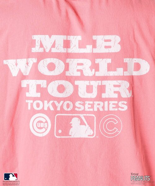 Vintage PEANUTS(ビンテージピーナッツ)の「PEANUTS 別注 MLB開幕戦 ベースボール プリントTシャツ(Tシャツ/カットソー・メンズ・ブラックミックス/ネイビー/ブルー系その他/ライトグレー/ホワイト/ピンク・MEDIUM/LARGE)」の9枚目の写真