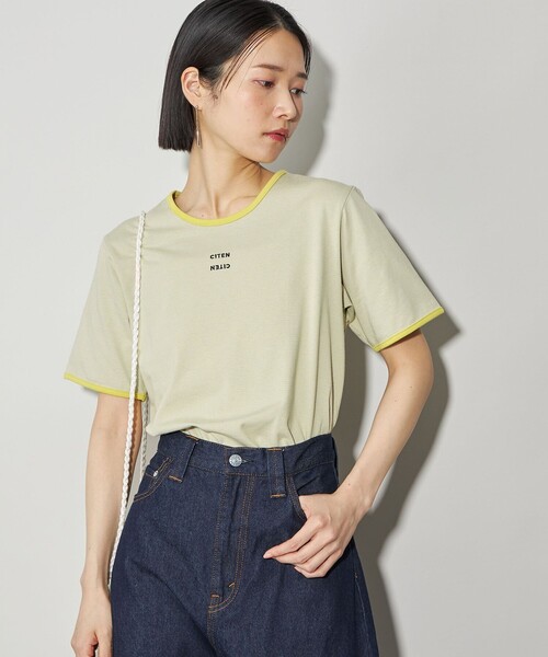 CITEN（シテン）の「＜CITEN＞ボーダー＆トリムT（Tシャツ/カットソー・レディース・ネイビー/イエロー/ブラック・FREE）」の4枚目の写真