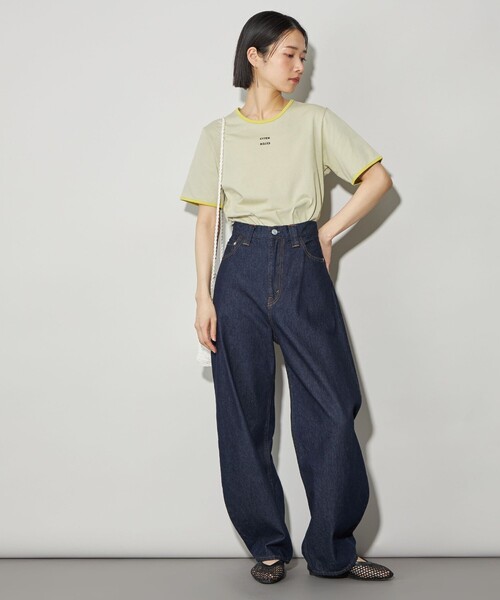 CITEN（シテン）の「＜CITEN＞ボーダー＆トリムT（Tシャツ/カットソー・レディース・ネイビー/イエロー/ブラック・FREE）」の5枚目の写真