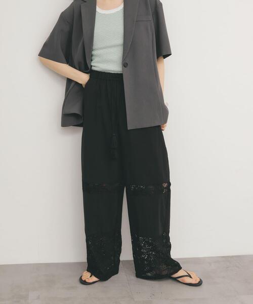 KBF（ケイビーエフ）の「レースドッキングパンツ（その他パンツ・レディース・アイボリー/ブラック・ONE）」の4枚目の写真