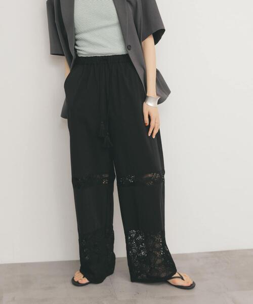 KBF（ケイビーエフ）の「レースドッキングパンツ（その他パンツ・レディース・アイボリー/ブラック・ONE）」の3枚目の写真