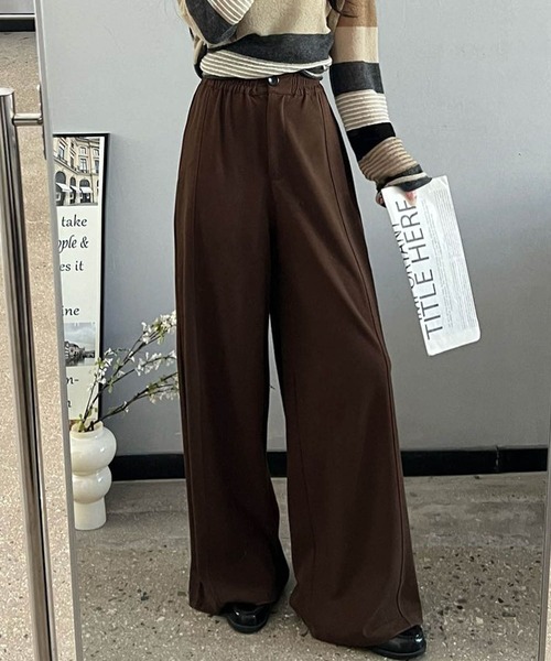 DECADE CLASSIC(ディケイド クラシック)の「【DECADE CLASSIC】きれいめワイドパンツ(チノパンツ・レディース・チョコ/ライトベージュ/ベージュ・MEDIUM/LARGE)」の5枚目の写真