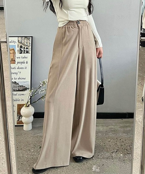 DECADE CLASSIC(ディケイド クラシック)の「【DECADE CLASSIC】きれいめワイドパンツ(チノパンツ・レディース・チョコ/ライトベージュ/ベージュ・MEDIUM/LARGE)」の13枚目の写真