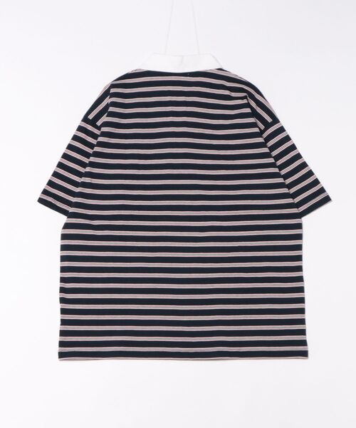 a.p.o.v.(エーピーオービー)の「a.p.o.v. マルチボーダーオーバーサイズラガーシャツ(ポロシャツ・メンズ・アイボリー/グレー/ネイビー・ONESIZE)」の4枚目の写真