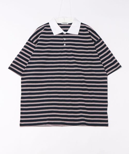 a.p.o.v.(エーピーオービー)の「a.p.o.v. マルチボーダーオーバーサイズラガーシャツ(ポロシャツ・メンズ・アイボリー/グレー/ネイビー・ONESIZE)」の13枚目の写真
