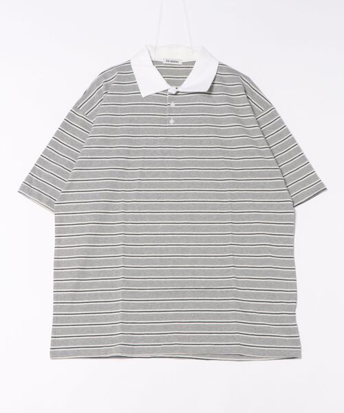 a.p.o.v.(エーピーオービー)の「a.p.o.v. マルチボーダーオーバーサイズラガーシャツ(ポロシャツ・メンズ・アイボリー/グレー/ネイビー・ONESIZE)」の10枚目の写真