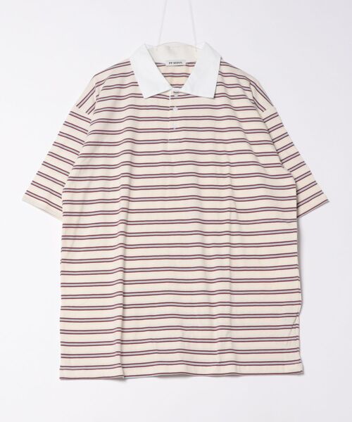 a.p.o.v.(エーピーオービー)の「a.p.o.v. マルチボーダーオーバーサイズラガーシャツ(ポロシャツ・メンズ・アイボリー/グレー/ネイビー・ONESIZE)」の7枚目の写真