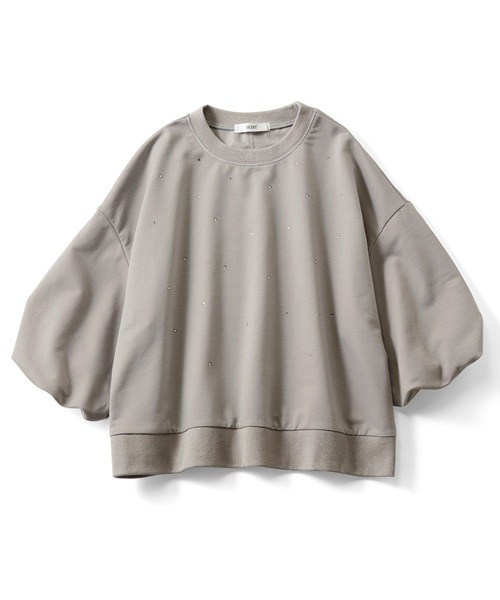 IEDIT(イディット)の「IEDIT ゆるっと着映えてトレンド見え ミニ裏毛ラインストーントップス(Tシャツ/カットソー・レディース・ネイビー/グレー・L/M/3L/LL/S)」の17枚目の写真