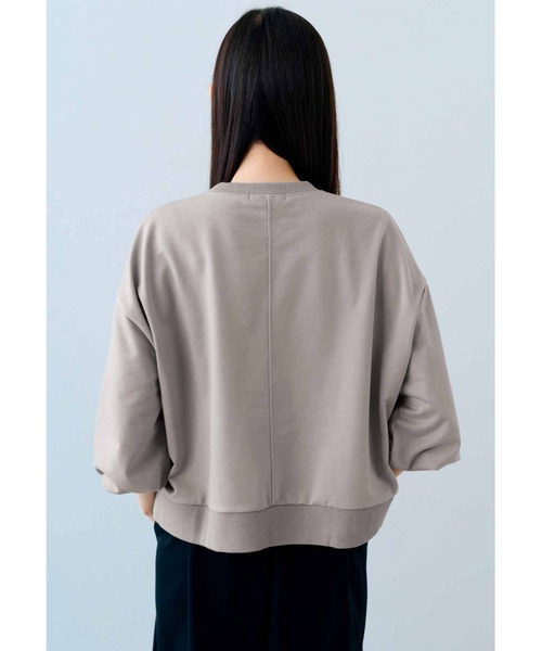 IEDIT(イディット)の「IEDIT ゆるっと着映えてトレンド見え ミニ裏毛ラインストーントップス(Tシャツ/カットソー・レディース・ネイビー/グレー・L/M/3L/LL/S)」の7枚目の写真