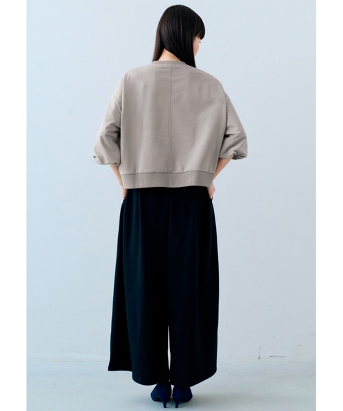 IEDIT(イディット)の「IEDIT ゆるっと着映えてトレンド見え ミニ裏毛ラインストーントップス(Tシャツ/カットソー・レディース・ネイビー/グレー・L/M/3L/LL/S)」の13枚目の写真