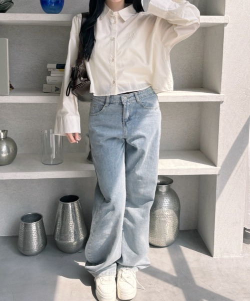 TREOVER(トレオーバー)の「刺繍入り ショート丈シャツ(シャツ/ブラウス・レディース・アイボリー・MEDIUM/LARGE)」の8枚目の写真