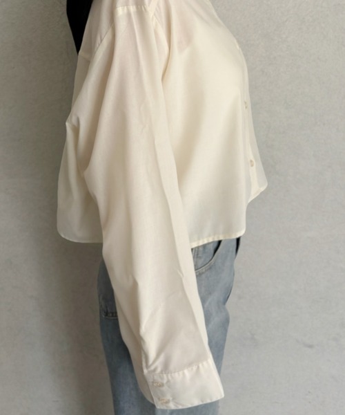 TREOVER(トレオーバー)の「刺繍入り ショート丈シャツ(シャツ/ブラウス・レディース・アイボリー・MEDIUM/LARGE)」の11枚目の写真