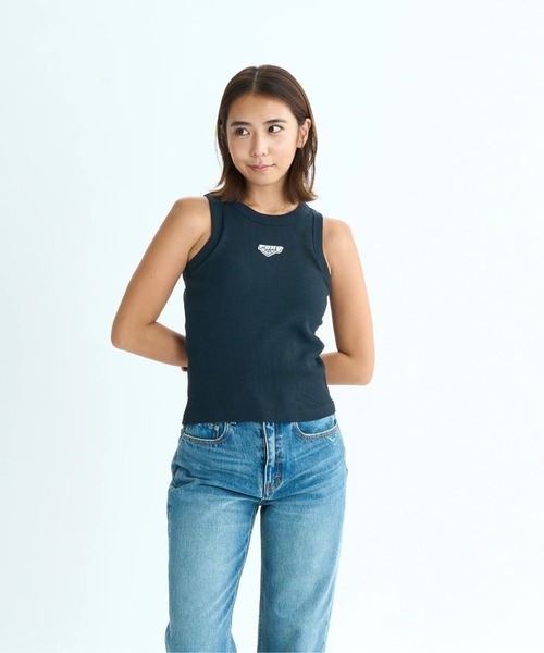 ROXY（ロキシー）の「AWESOME /ロキシーロゴワンポイントタンクトップ（タンクトップ・レディース・ナチュラル/ブラック/ブラウン/グリーン・MEDIUM/LARGE/SMALL）」の12枚目の写真