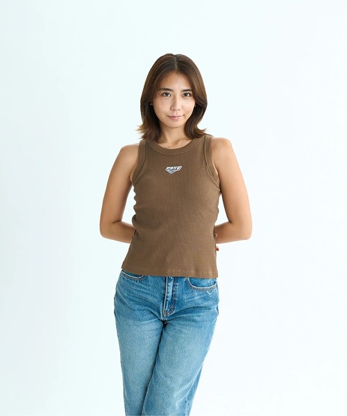 ROXY（ロキシー）の「AWESOME /ロキシーロゴワンポイントタンクトップ（タンクトップ・レディース・ナチュラル/ブラック/ブラウン/グリーン・MEDIUM/LARGE/SMALL）」の15枚目の写真