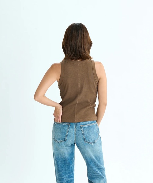 ROXY（ロキシー）の「AWESOME /ロキシーロゴワンポイントタンクトップ（タンクトップ・レディース・ナチュラル/ブラック/ブラウン/グリーン・MEDIUM/LARGE/SMALL）」の18枚目の写真