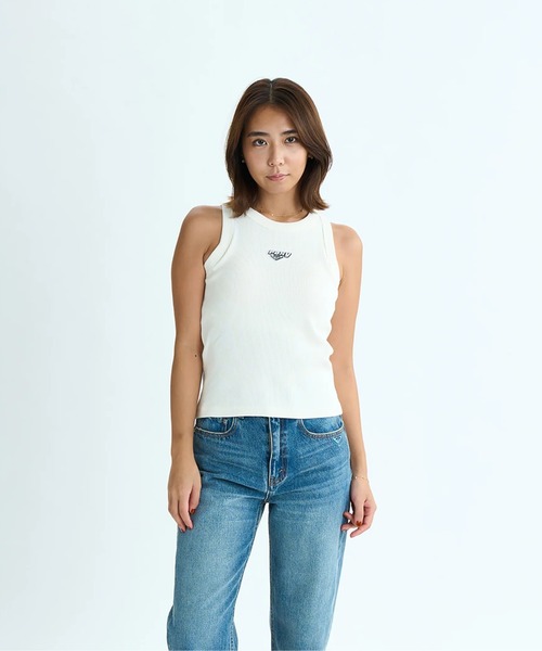 ROXY（ロキシー）の「AWESOME /ロキシーロゴワンポイントタンクトップ（タンクトップ・レディース・ナチュラル/ブラック/ブラウン/グリーン・MEDIUM/LARGE/SMALL）」の22枚目の写真