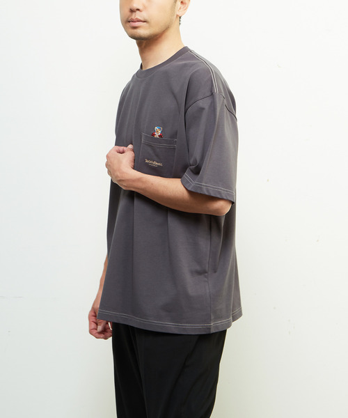MEN'S MELROSE(メンズメルローズ)の「【MASTER FRAME/マスターフレーム】Teddy Bearポケット刺繍Tシャツ(Tシャツ/カットソー・メンズ・ホワイト/スミクロ・1/2/3/4)」の22枚目の写真