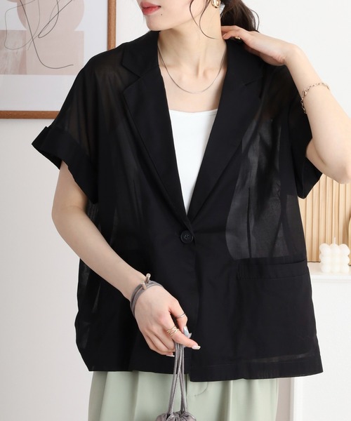 LA5793 AGNONA アニオナ テーラードジャケット ブラック 38 LA5793 AGNONA アニオナ テーラードジャケット ブラック 38