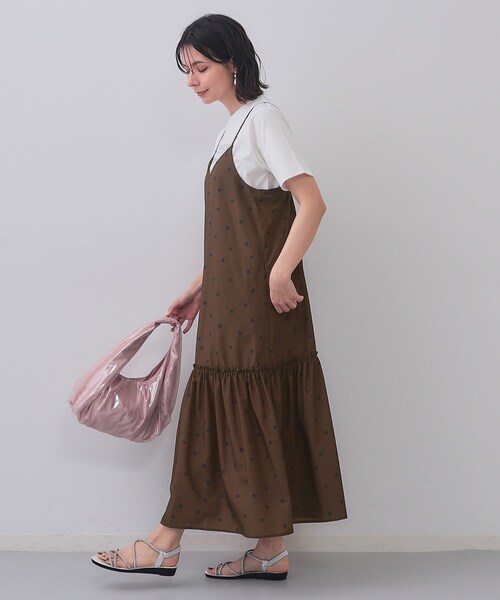OPAQUE.CLIP（オペークドットクリップ）の「ドットプリントキャミワンピース【洗濯機洗い可】（ワンピース・レディース・ブラック系/ダークブラウン系/ダークブラウン系8・00）」の10枚目の写真