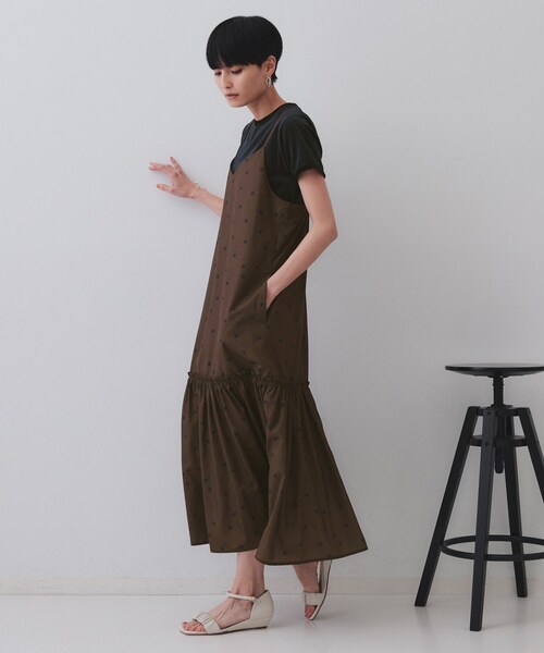 OPAQUE.CLIP（オペークドットクリップ）の「ドットプリントキャミワンピース【洗濯機洗い可】（ワンピース・レディース・ブラック系/ダークブラウン系/ダークブラウン系8・00）」の14枚目の写真