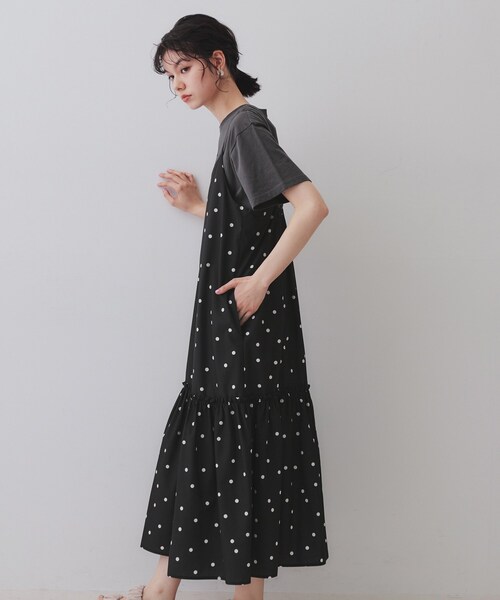 OPAQUE.CLIP（オペークドットクリップ）の「ドットプリントキャミワンピース【洗濯機洗い可】（ワンピース・レディース・ブラック系/ダークブラウン系/ダークブラウン系8・00）」の17枚目の写真