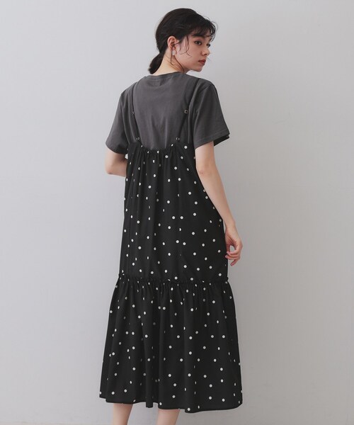 OPAQUE.CLIP（オペークドットクリップ）の「ドットプリントキャミワンピース【洗濯機洗い可】（ワンピース・レディース・ブラック系/ダークブラウン系/ダークブラウン系8・00）」の18枚目の写真
