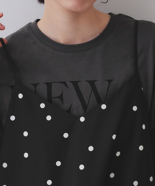 OPAQUE.CLIP（オペークドットクリップ）の「ドットプリントキャミワンピース【洗濯機洗い可】（ワンピース・レディース・ブラック系/ダークブラウン系/ダークブラウン系8・00）」の19枚目の写真