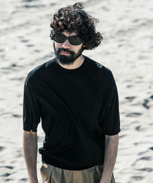 URBAN RESEARCH(アーバンリサーチ)の「new basic WOOL SILK KNIT T-SHIRTS(ニット/セーター・メンズ・ブラック/ネイビー・MEDIUM/LARGE)」の2枚目の写真