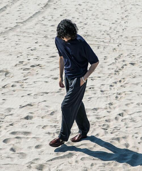 URBAN RESEARCH(アーバンリサーチ)の「new basic WOOL SILK KNIT T-SHIRTS(ニット/セーター・メンズ・ブラック/ネイビー・MEDIUM/LARGE)」の6枚目の写真
