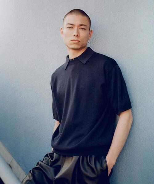 URBAN RESEARCH(アーバンリサーチ)の「new basic WOOL SILK KNIT T-SHIRTS(ニット/セーター・メンズ・ブラック/ネイビー・MEDIUM/LARGE)」の8枚目の写真