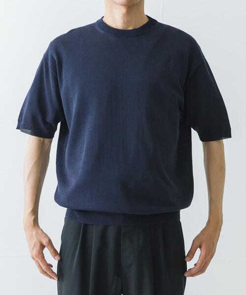 URBAN RESEARCH(アーバンリサーチ)の「new basic WOOL SILK KNIT T-SHIRTS(ニット/セーター・メンズ・ブラック/ネイビー・MEDIUM/LARGE)」の11枚目の写真