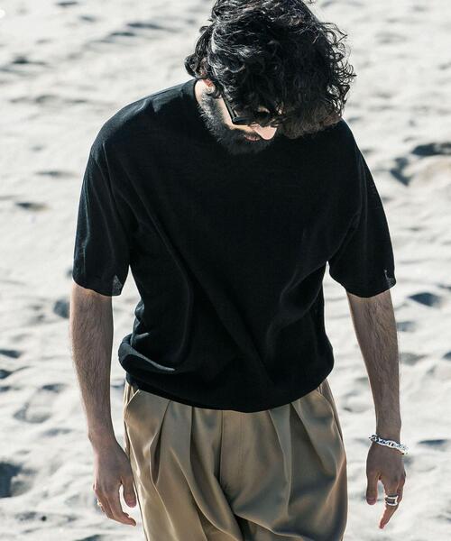 URBAN RESEARCH(アーバンリサーチ)の「new basic WOOL SILK KNIT T-SHIRTS(ニット/セーター・メンズ・ブラック/ネイビー・MEDIUM/LARGE)」の20枚目の写真