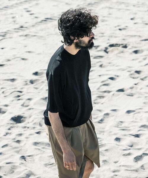 URBAN RESEARCH(アーバンリサーチ)の「new basic WOOL SILK KNIT T-SHIRTS(ニット/セーター・メンズ・ブラック/ネイビー・MEDIUM/LARGE)」の21枚目の写真