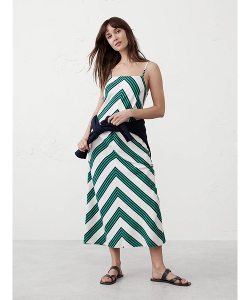 BANANA REPUBLIC FACTORY STOREリネンブレンド ストラッピー ミディワンピース