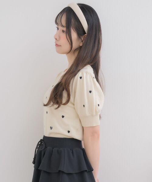 ems excite(エムズエキサイト)の「ロゴ入り総刺繍NTPO(ニット/セーター・レディース・レッド/ダークブルー/ナチュラル・FREE)」の8枚目の写真