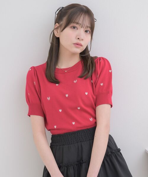 ems excite(エムズエキサイト)の「ロゴ入り総刺繍NTPO(ニット/セーター・レディース・レッド/ダークブルー/ナチュラル・FREE)」の14枚目の写真