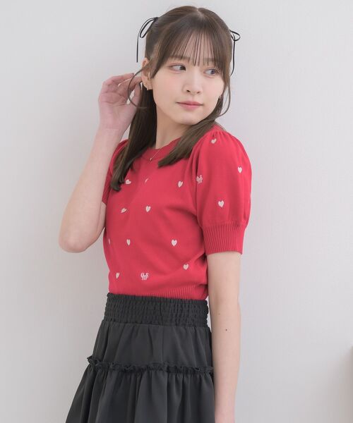 ems excite(エムズエキサイト)の「ロゴ入り総刺繍NTPO(ニット/セーター・レディース・レッド/ダークブルー/ナチュラル・FREE)」の16枚目の写真